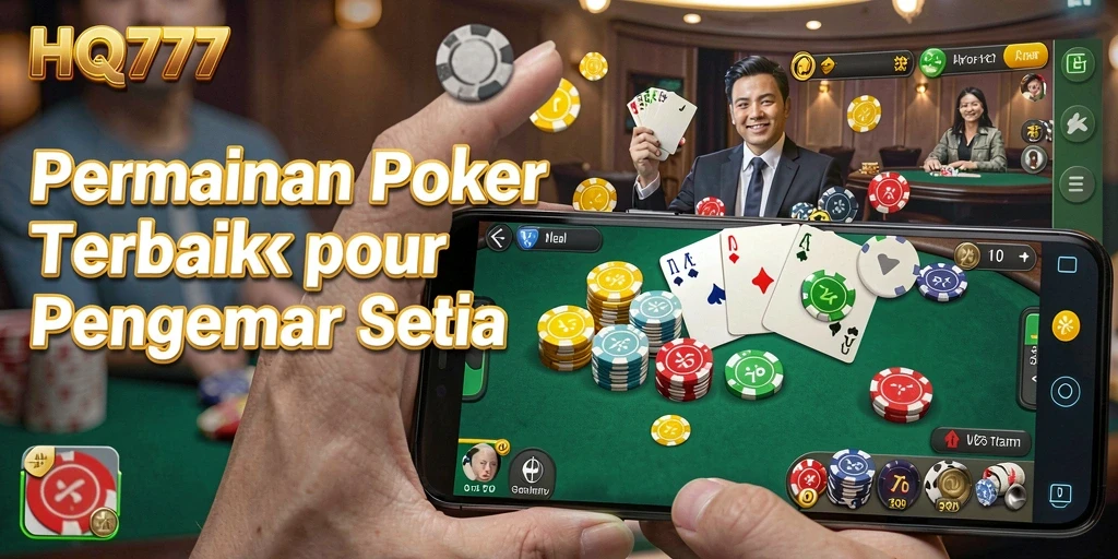 Tampilan antarmuka menarik dari permainan poker HQ777.