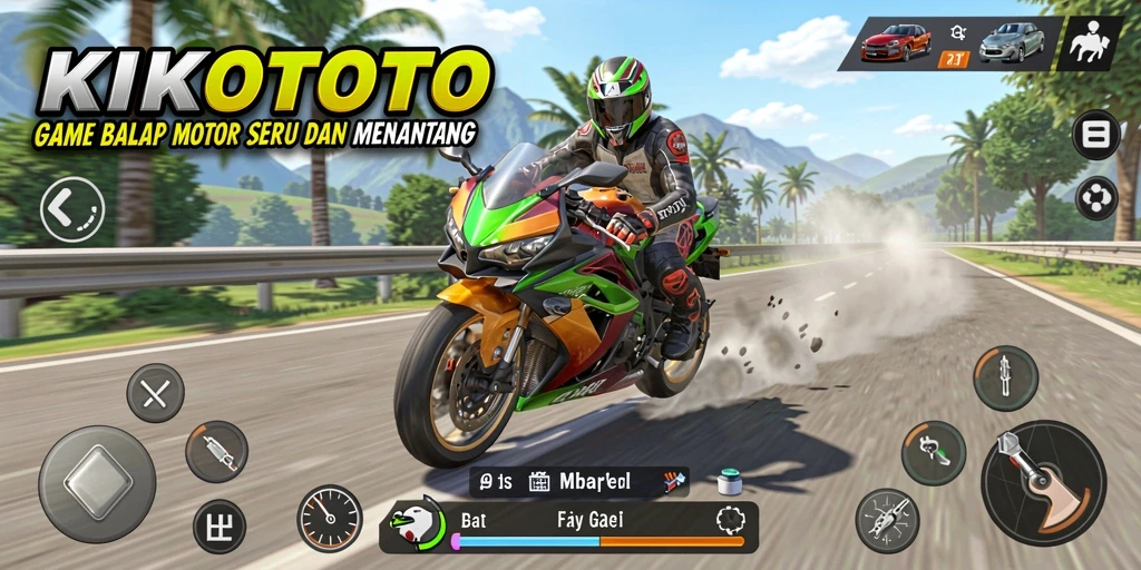 Gameplay seru KIKOTOTO menampilkan balapan yang menantang.