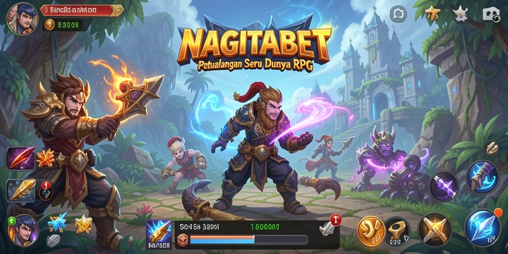 Tampilan gameplay NAGITABET yang penuh aksi dan petualangan.