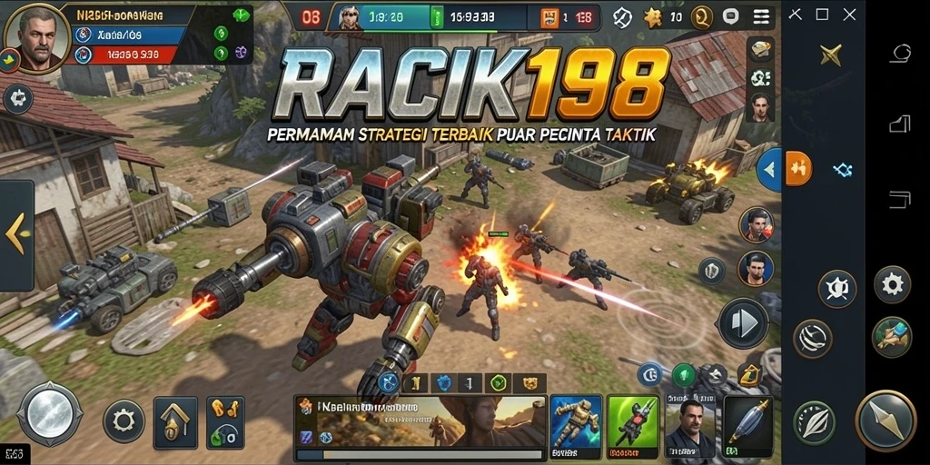 Tangkapan layar gameplay RACIK198 yang menampilkan strategi kompleks dalam pertempuran.