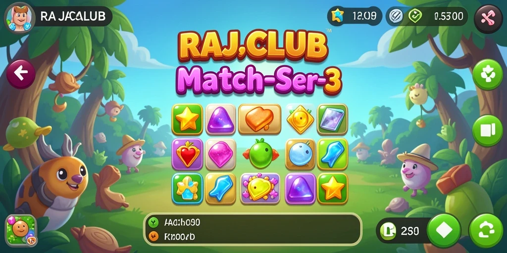 Tampilan seru gameplay RAJACLUB dalam kategori Match-3.