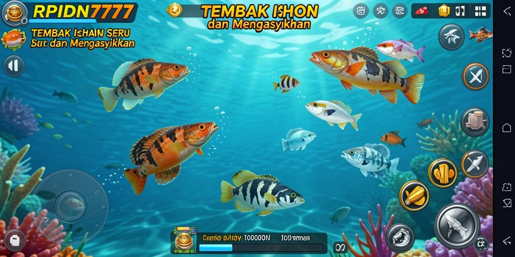 Tampilan menarik dari gameplay RPIDN777 saat berburu ikan.