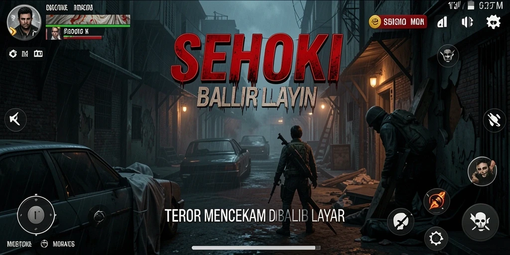 Tampilan gameplay SEHOKI dengan suasana horor yang mencekam.