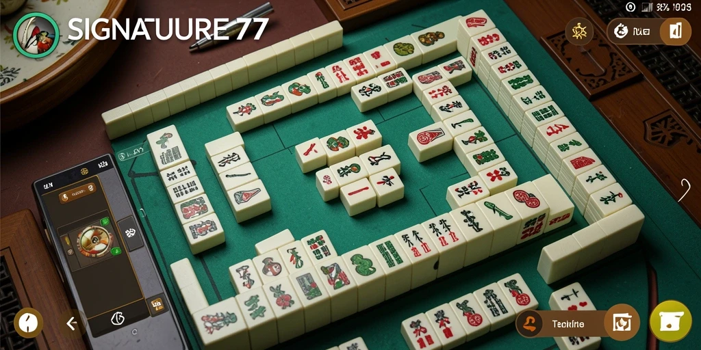 Tampilan karakteristik gameplay Mahjong yang menarik dalam SIGNATURE77.