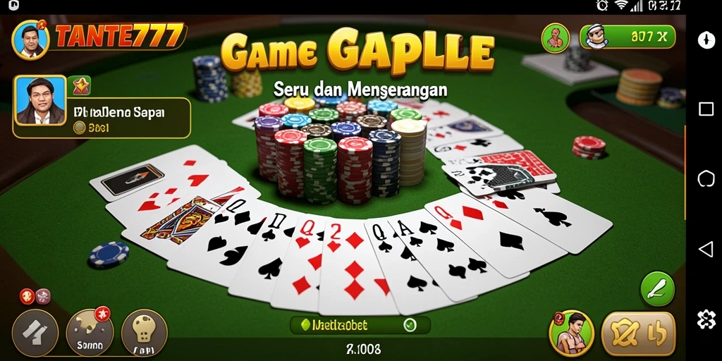 Gameplay seru Gaple di TANTE777 dengan teman-teman.